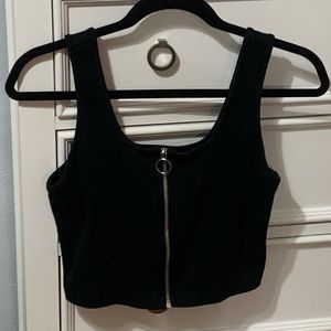 🌸Black zip up top